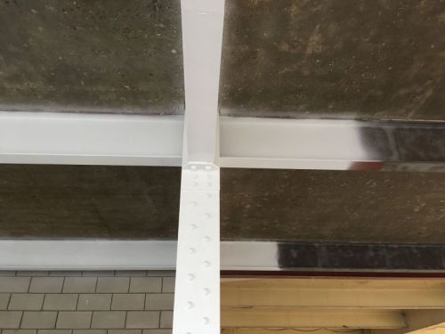 Click Here To Enlarge This Photo Of Sandblasting and Airless Spraying of Steel Beams, Film Studio, Chiswick, London