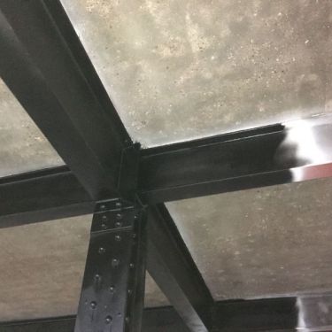 Click Here To Enlarge This Photo Of Sandblasting and Airless Spraying of Steel Beams, Film Studio, Chiswick, London