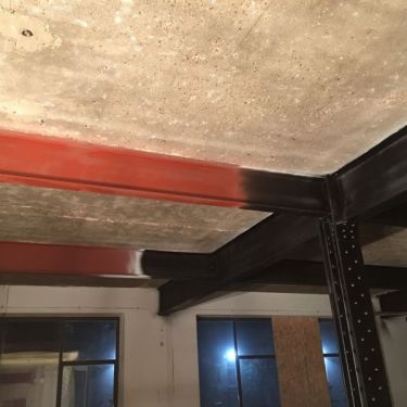 Click Here To Enlarge This Photo Of Sandblasting and Airless Spraying of Steel Beams, Film Studio, Chiswick, London
