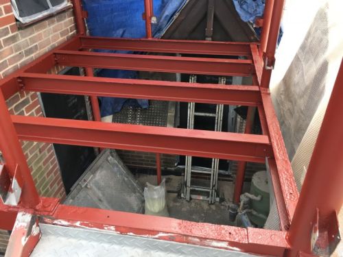 Click Here To Enlarge This Photo Of External Staircase Sandblasted and Primer Painted
