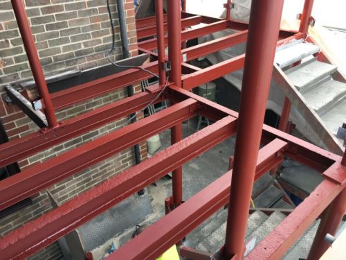 Click Here To Enlarge This Photo Of External Staircase Sandblasted and Primer Painted