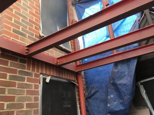 Click Here To Enlarge This Photo Of External Staircase Sandblasted and Primer Painted