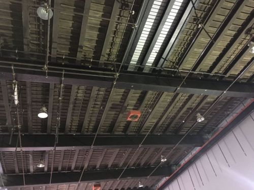 Click Here To Enlarge This Photo Of Sandblasting, Priming and Intumescent Fire Proofing Steel Beams, London