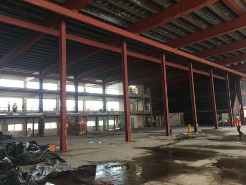 Click Here To Enlarge This Photo Of Sandblasting, Priming and Intumescent Fire Proofing Steel Beams, London