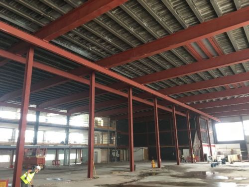 Click Here To Enlarge This Photo Of Sandblasting, Priming and Intumescent Fire Proofing Steel Beams, London
