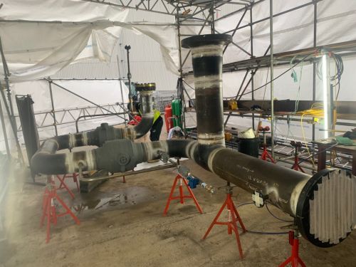 Click Here To Enlarge This Photo Of Gas Pipe Line Blasting & Painting