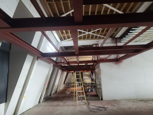 Click Here To Enlarge This Photo Of Trocadero Hotel Steel Frame Sandblasting