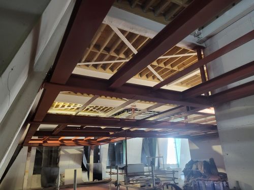 Click Here To Enlarge This Photo Of Trocadero Hotel Steel Frame Sandblasting