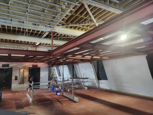 Click Here To Enlarge This Photo Of Trocadero Hotel Steel Frame Sandblasting