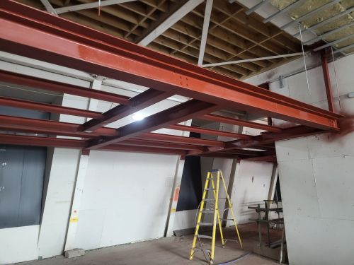 Click Here To Enlarge This Photo Of Trocadero Hotel Steel Frame Sandblasting