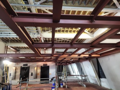 Trocadero Hotel Steel Frame Sandblasting