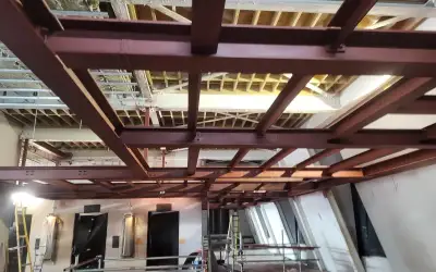 Photo of Trocadero Hotel Steel Frame Sandblasting