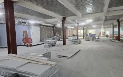 Photo of Sand Blasting Steel Columns for Dyson's new R&D Building