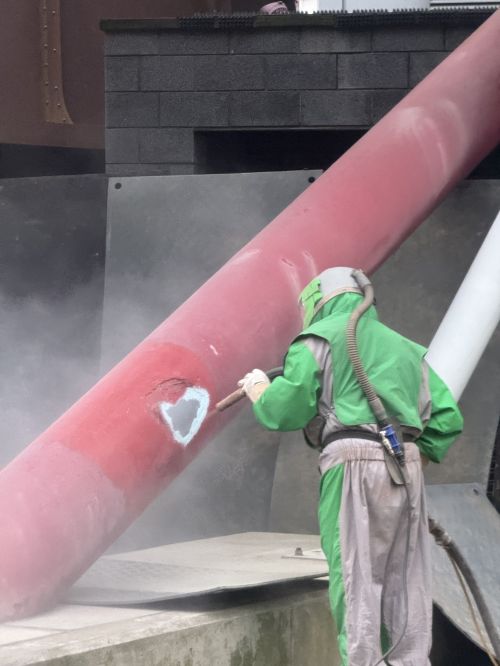 Click Here To Enlarge This Photo Of Sand Blasting - The Orbit, Queen Elizabeth Olympic Stadium, London. 