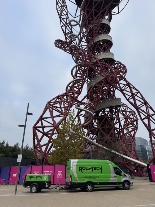 Click Here To Enlarge This Photo Of Sand Blasting - The Orbit, Queen Elizabeth Olympic Stadium, London. 