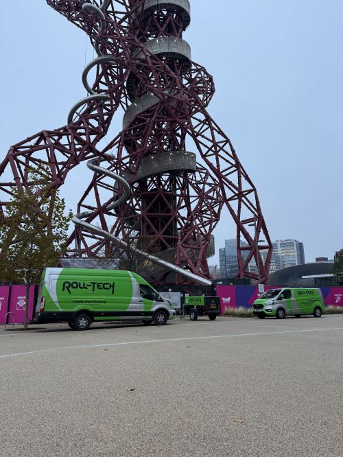 Click Here To Enlarge This Photo Of Sand Blasting - The Orbit, Queen Elizabeth Olympic Stadium, London. 
