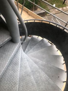 Click Here To Enlarge This Photo Of Removing Old Paint On External Staircase