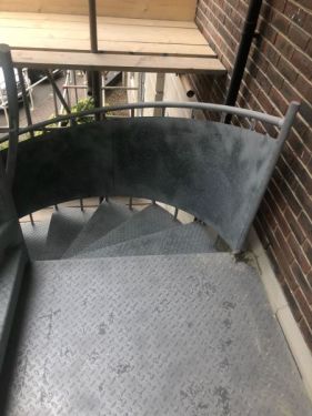 Click Here To Enlarge This Photo Of Removing Old Paint On External Staircase