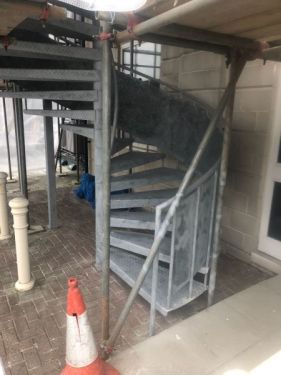 Click Here To Enlarge This Photo Of Removing Old Paint On External Staircase