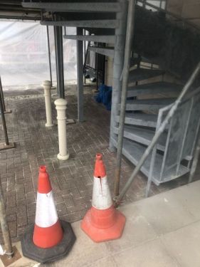 Click Here To Enlarge This Photo Of Removing Old Paint On External Staircase