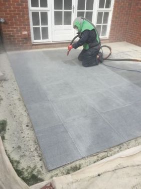 Click Here To Enlarge This Photo Of The Process Of Sandblasting Fireplaces
