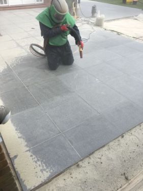 Click Here To Enlarge This Photo Of The Process Of Sandblasting Fireplaces